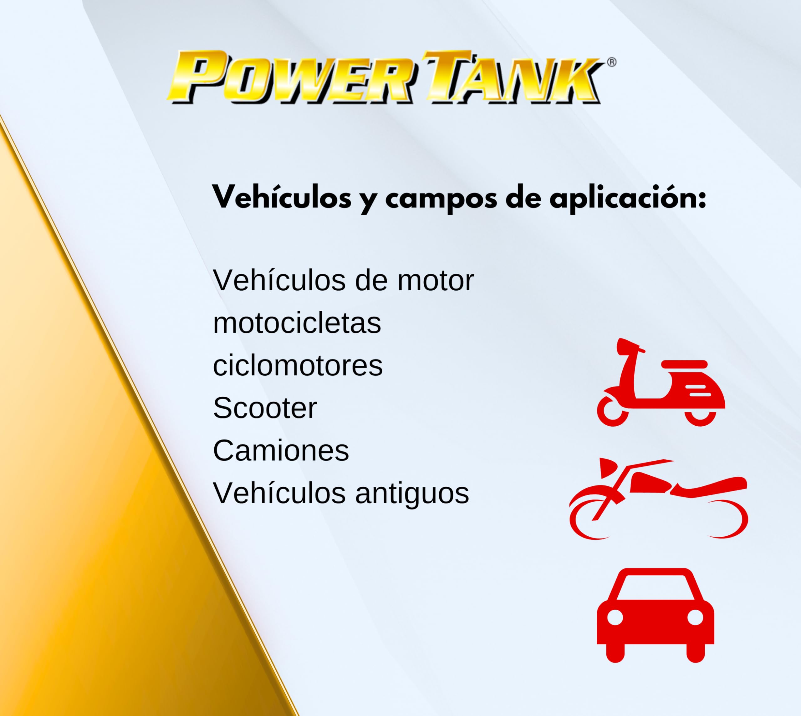 POWER TANK GUM - Tratamiento Tanque Deposito Moto (8/10 Litros) Kit Pequeño Small 350 g para Interior de Tanques Elimina Óxido Repara Protege Tanques Oxidados de Motos Vespa Ciao Scooters
