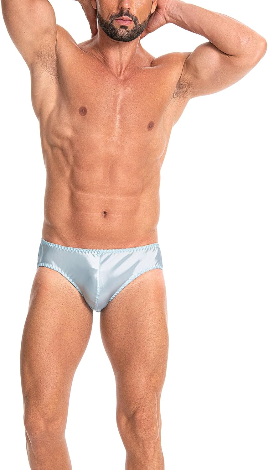 Satini Men’s Silky Satin Briefs - Contoured Pouch, Full Back, Fully Elasticated Underwear - Image 5