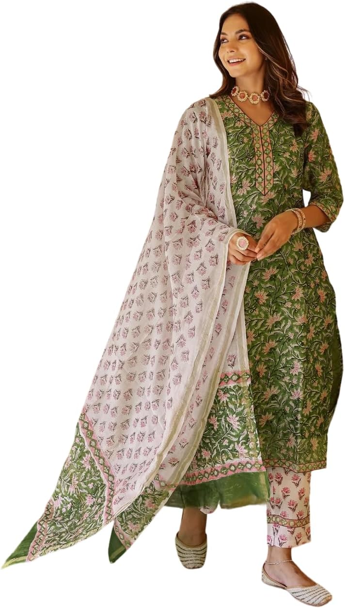FABNEX Cotton Blend Kurta Set For Women|Women Kurta|Women Kurta Sets Kurtis|Women Kurta Pant Set|Women Kurta Pant Set Women Kurti Set With Pant (K-76-77)