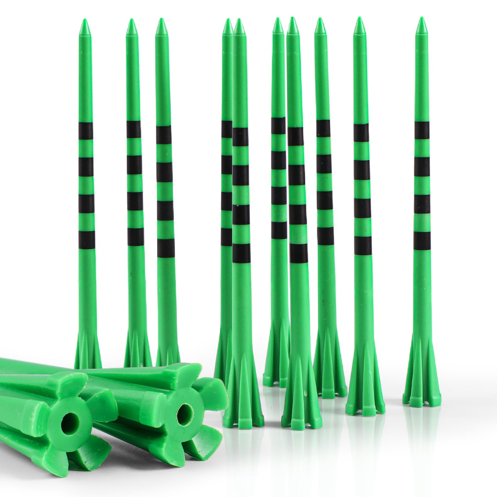 Amy Sport Extra Long Golf Tees Plastic 4 Inch or 5 Inch 30 Pack, 5 Prong Unbreakable & Consistent Height Tees, Driving Range Tee Easy to Find in White Pink Green for Men Women (Green, 5 Inch)