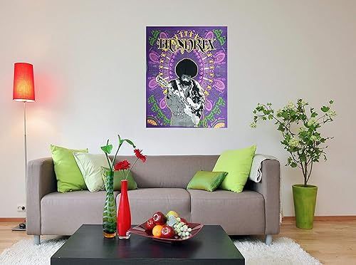 Miniatura 3 de ICC - Póster de guitarra Jimi Hendrix para colgar en la pared, tapices trippy de 30 x 40 pulgadas, tapiz de Jimmie Hendrix clásico de la leyenda del