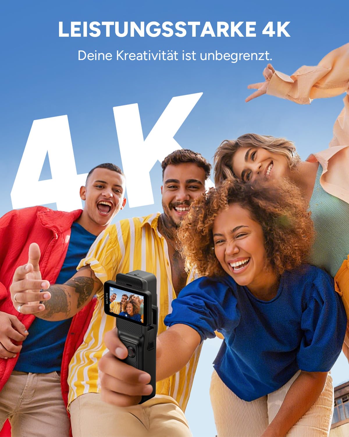 SJCAM C400 4K Vlog Kamera,7h Akku,Wasserdicht