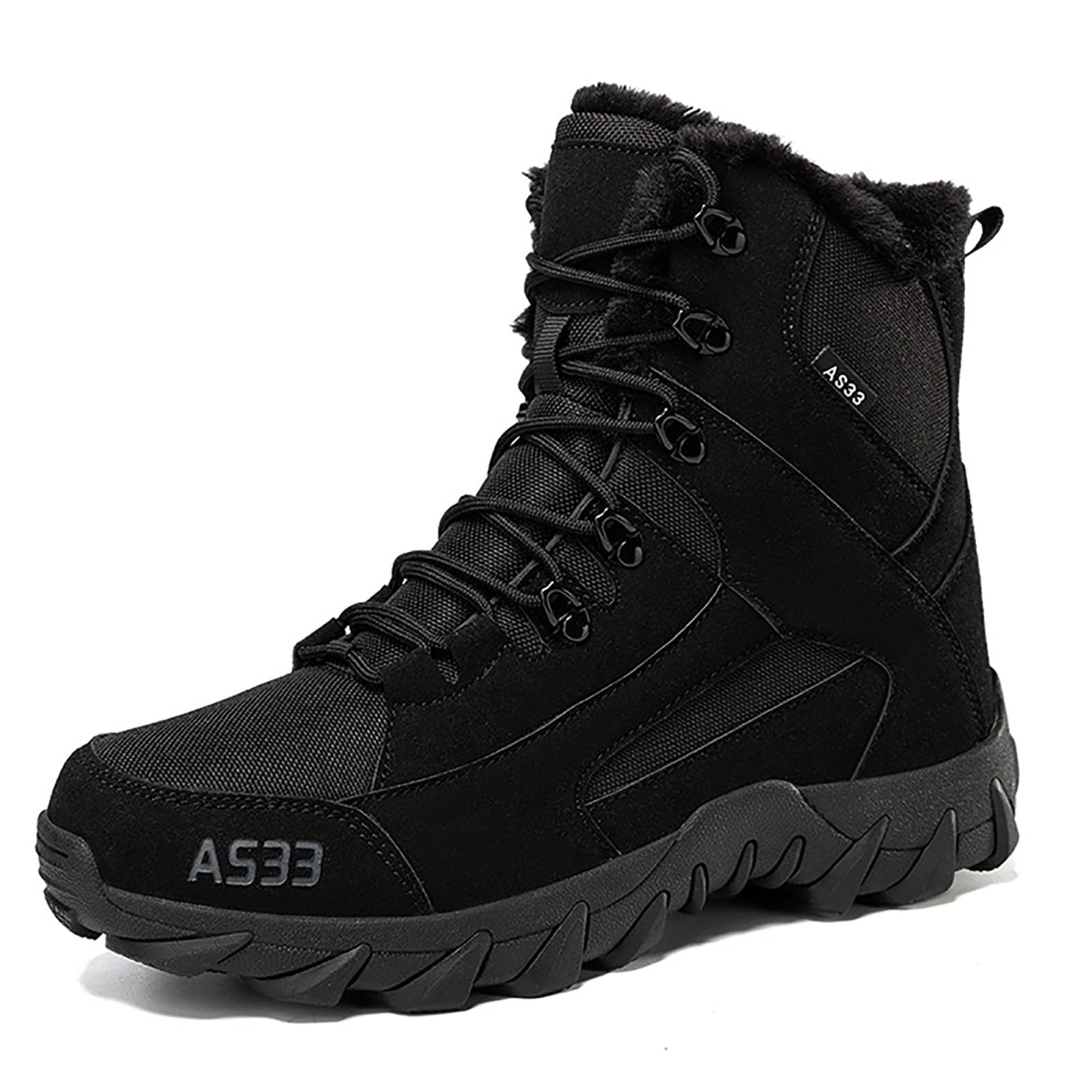 Botas de algodón Felpa Invierno para Parejas tamaño, Botas de Entrenamiento Fuerzas al Aire Libre, Botas de Campo Media Altura, Antideslizantes, cálidas y Resistentes_2