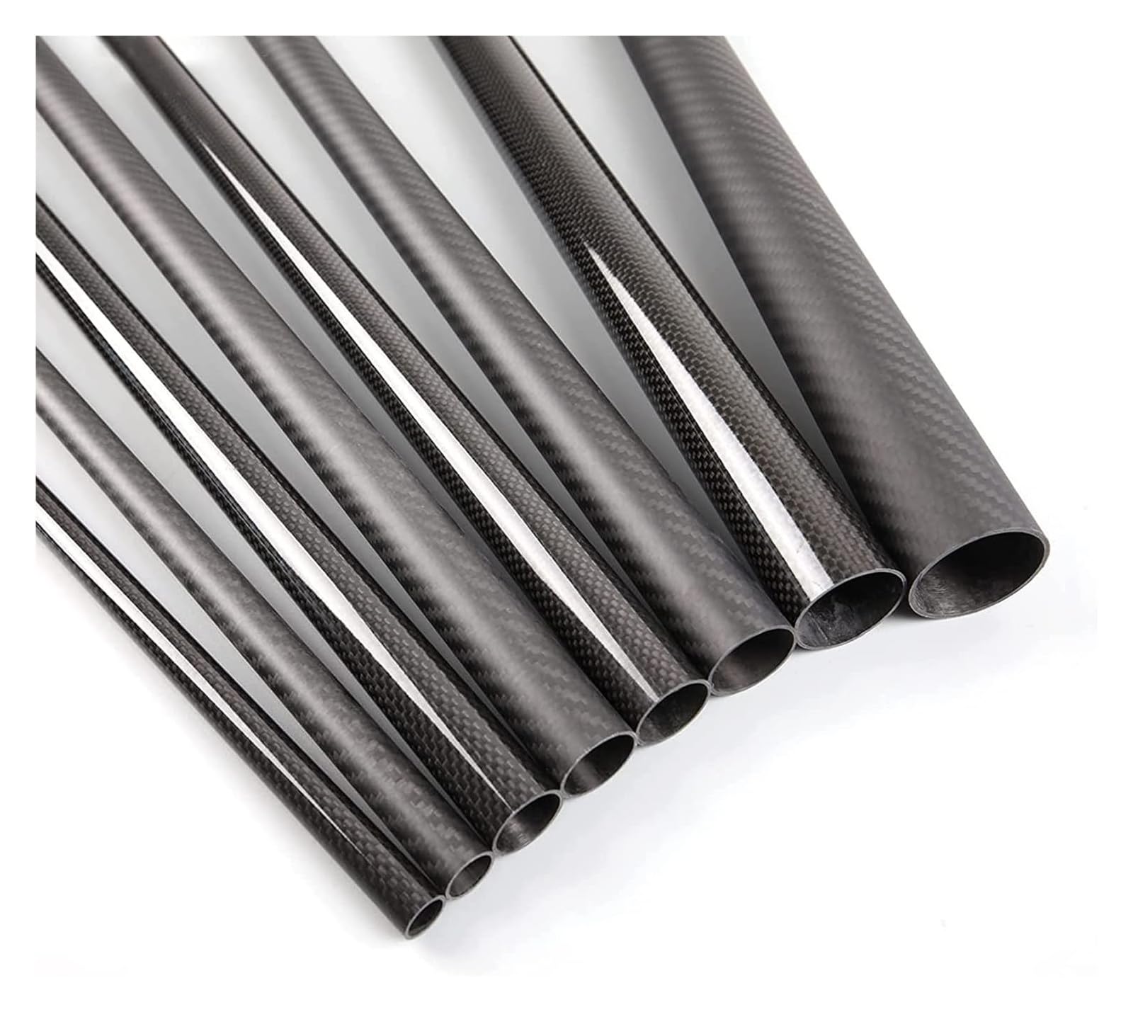 Tubo in fibra di carbonio, Tubi CF cavi lucidi avvolti in tessuto normale 3K da 500 mm, confezione 2 multicotteri fai-da-te di molte dimensioni(26x24x500mm)