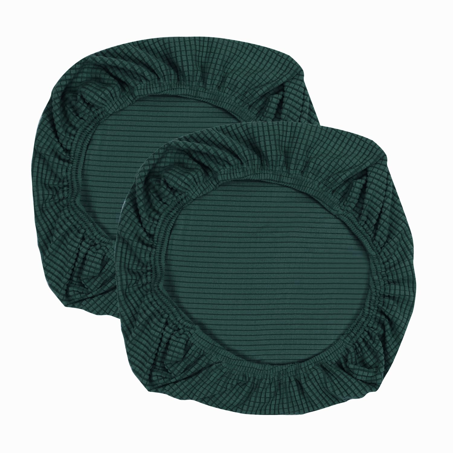 Yikko Fundas de asiento elásticas de spandex para sillas, lavables para sillas de oficina, sillas de comedor, bares, bodas (2, verde oscuro)