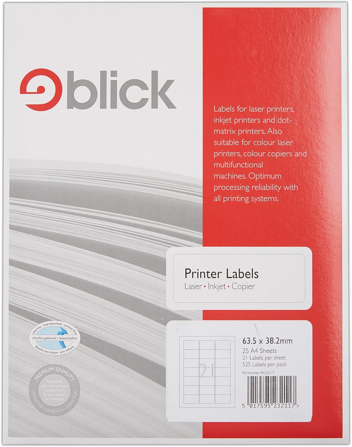 Blick A4 Multi Labels (25 Sheets, 21 per Sheet)