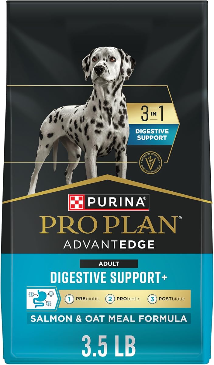 AdvantEDGE Apoyo digestivo Comida seca para perros, salmón, 3.5 lb | Comida para perros adultos de salmón y avena, con prebióticos, probióticos y postbióticos para apoyar la salud digestiva e inmunológica