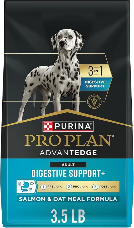 AdvantEDGE Apoyo digestivo Comida seca para perros, salmón, 3.5 lb | Comida para perros adultos de salmón y avena, con prebióticos, probióticos y postbióticos para apoyar la salud digestiva e inmunológica