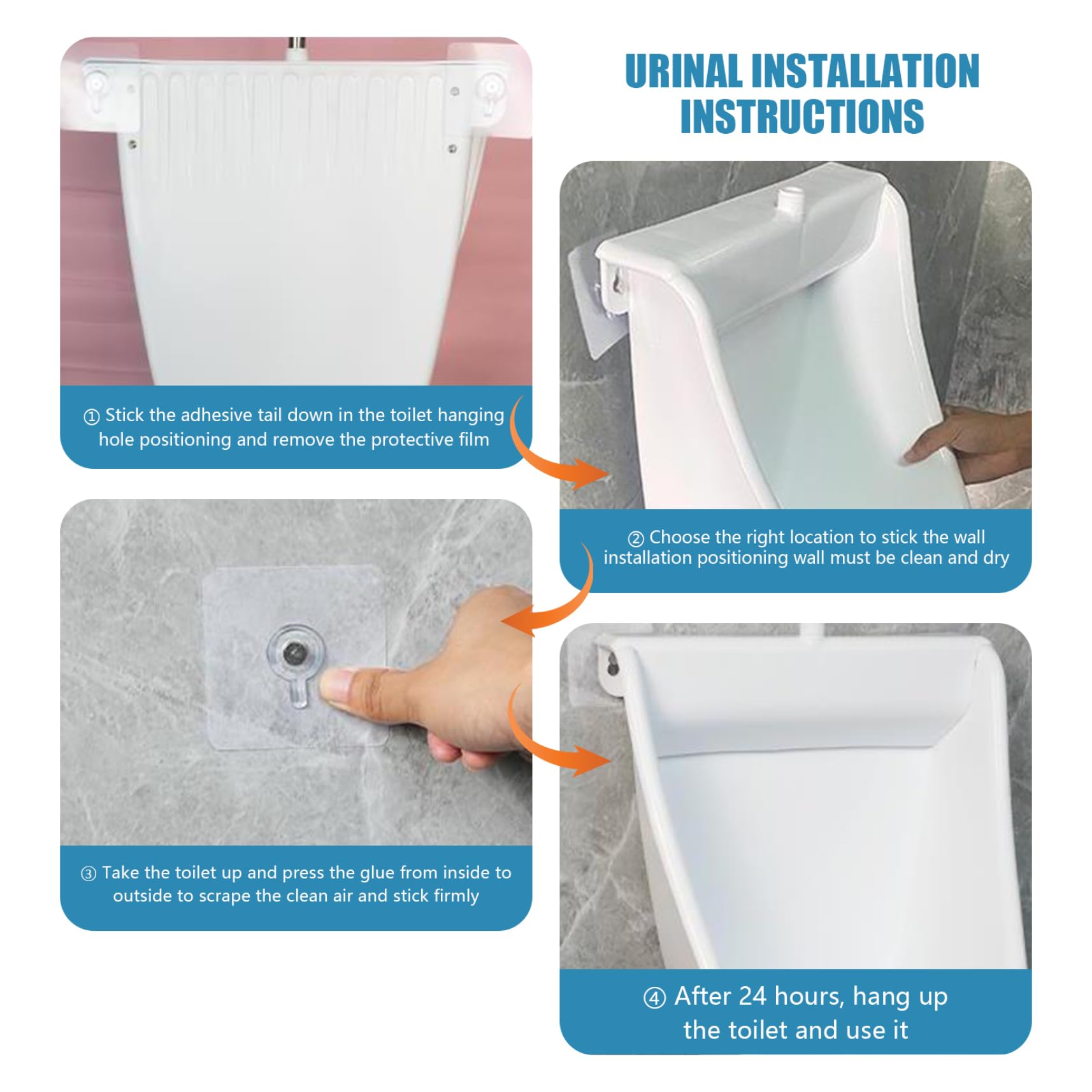 Waterless Urinal For Outdoor Use | Splashproof, Wall-Mount With Hose For Garage, Shed, Backyard