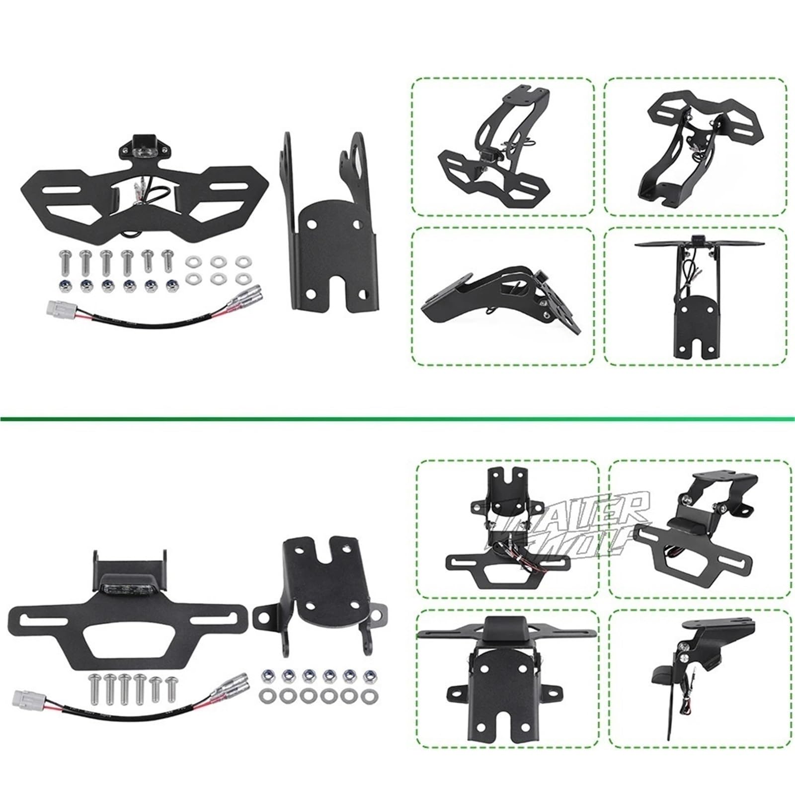 Zestaw do usuwania błotnika Tail Tidy pasujący Kawasaki NINJA ZX6R ZX636 2025 Tablica rejestracyjna motocykla(Type C.E4 Emark LED)