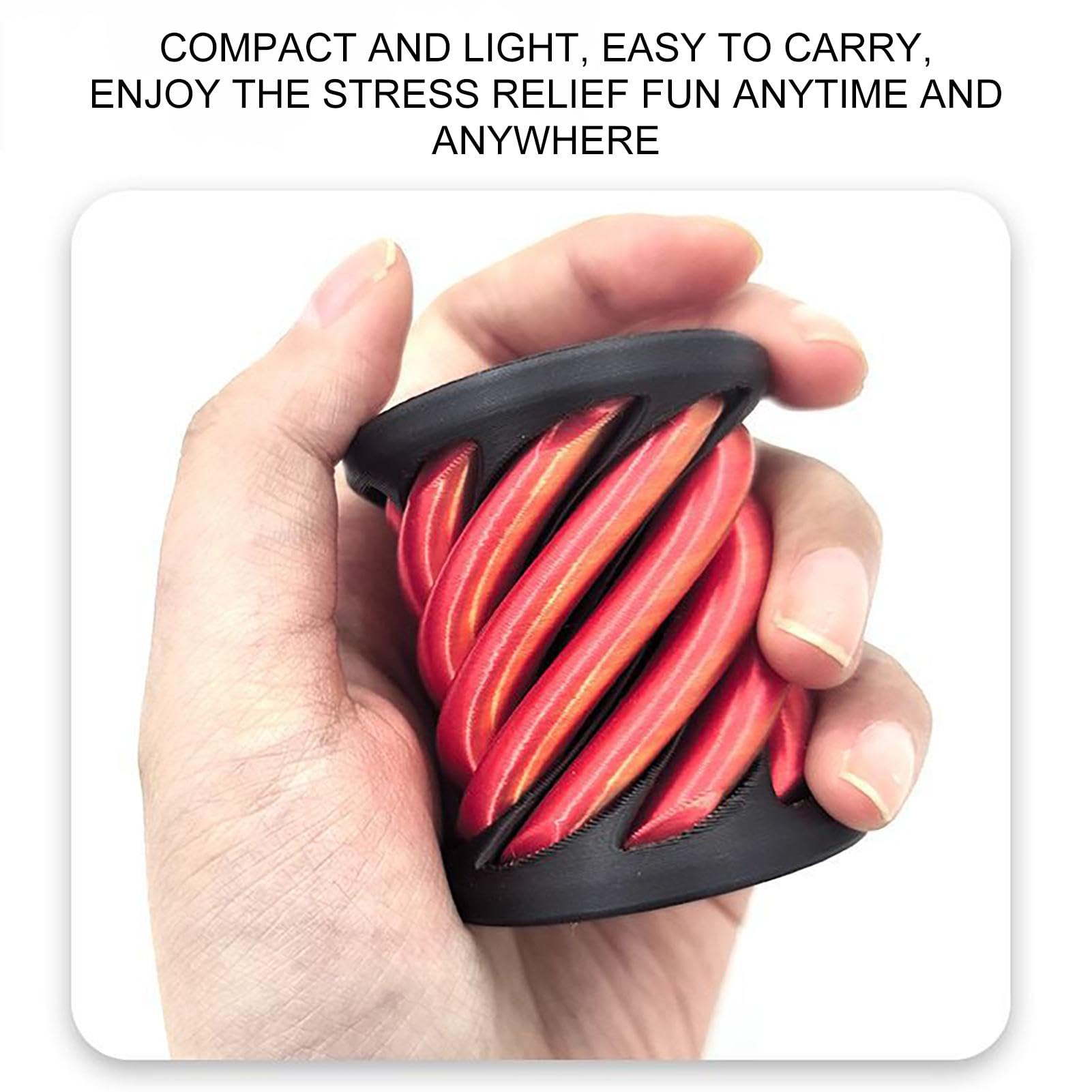 Impossible Pyramid Passthrough Sculpture, Printed Rotating spirals Cone Fidget Toy, Pass Through Pyramid Fidget Toy - Image 2