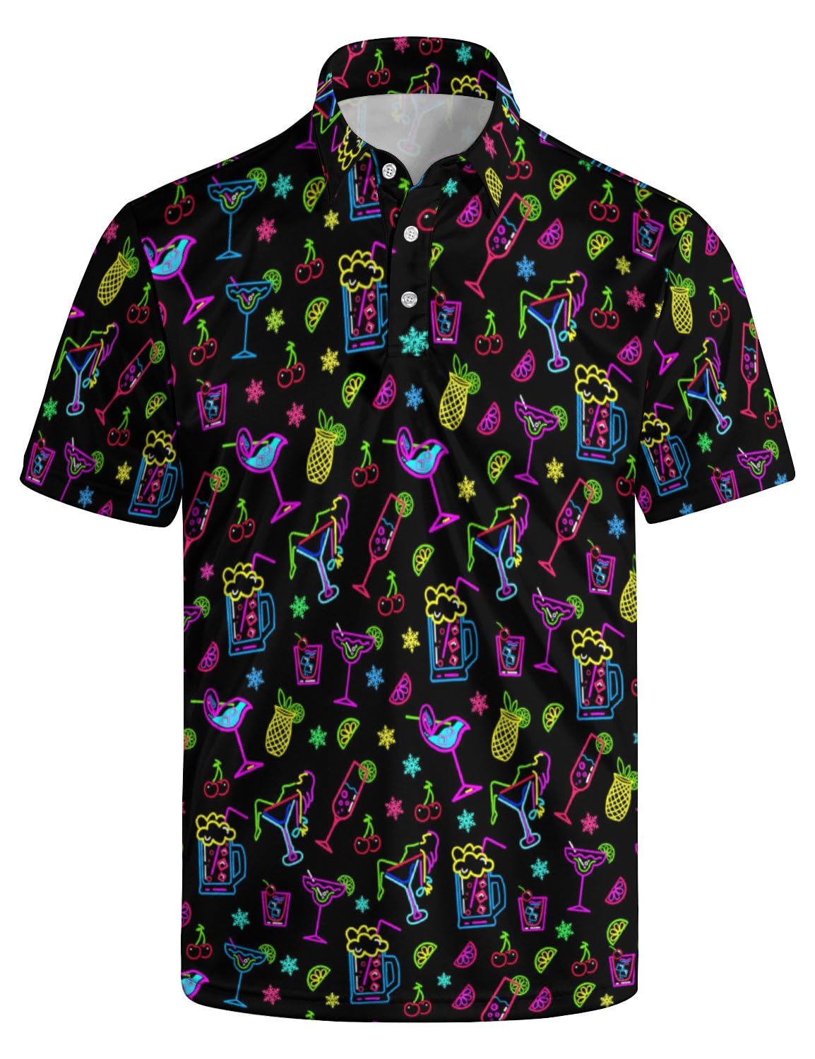 Men's Funny Golf Shirt Short Sleeve, Casual Polo Shirts for Men