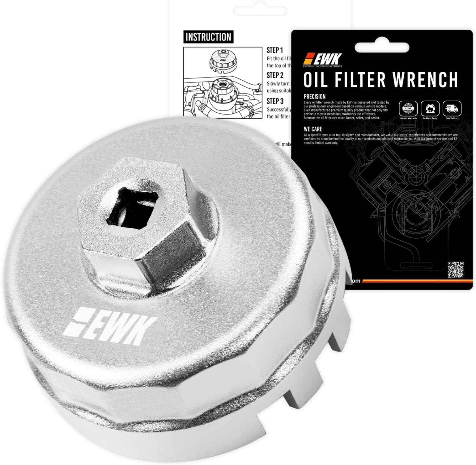 Amazon.com: Moker Aluminum 64mm 14 Flute Oil Filter Wrench for Toyota ...
