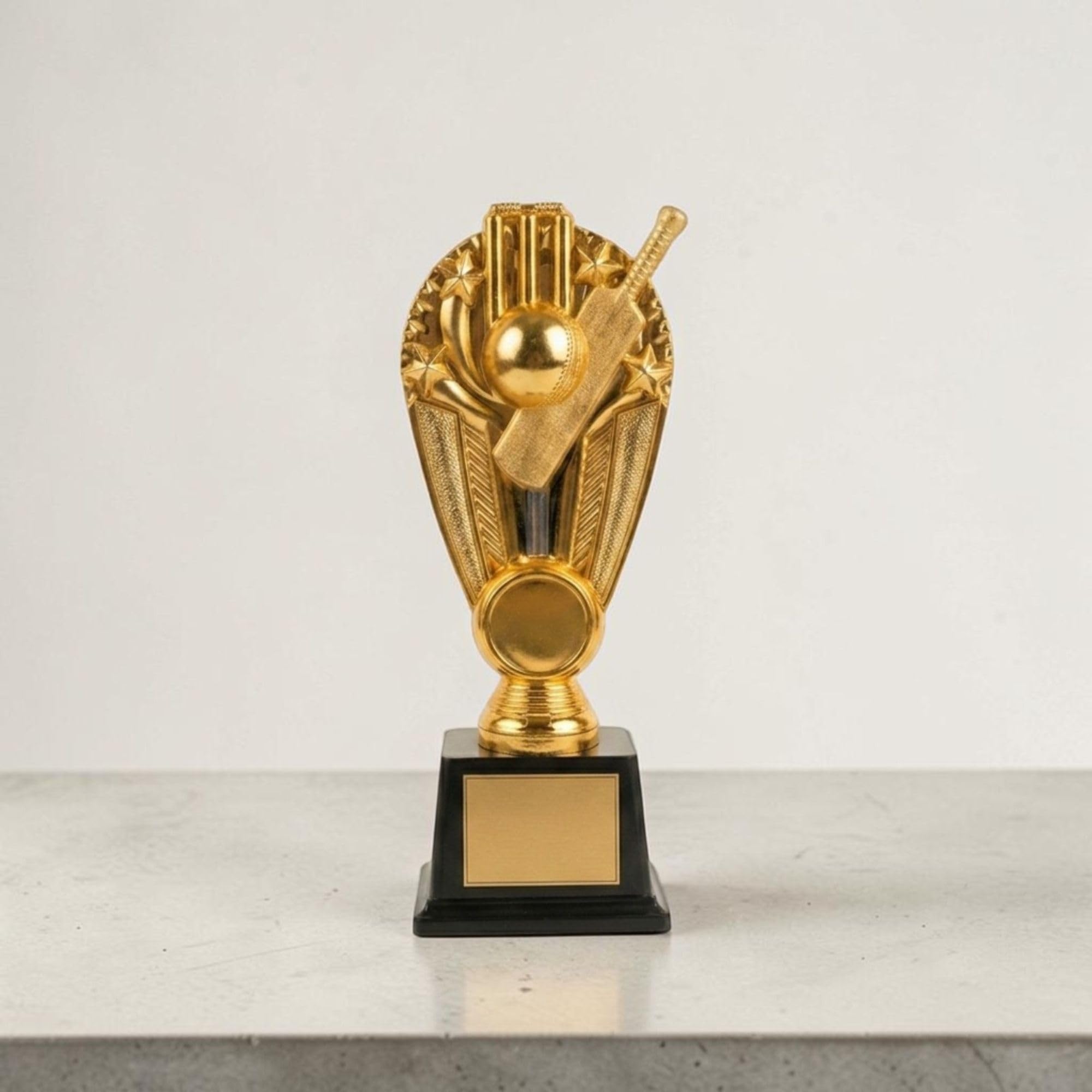 Gold Cricket Trophy Customized Award Golden Cricket Bat & Ball Trophy with Star Design | Premium Winner Cup with Name Plate | Ideal for School, Tournament-picture-20