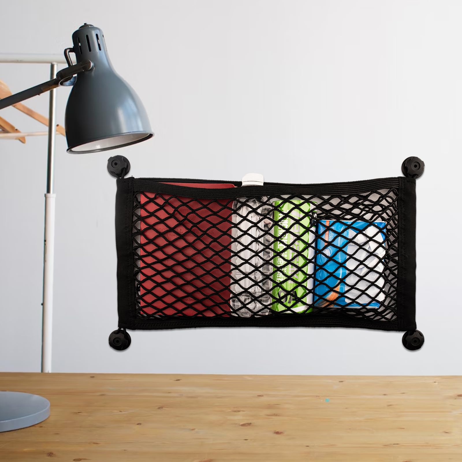 Filet de Rangement 2 Pièces 55 x 25 cm – élastique et résistant, Noir – idéal pour Camping-Car, SUV et véhicules