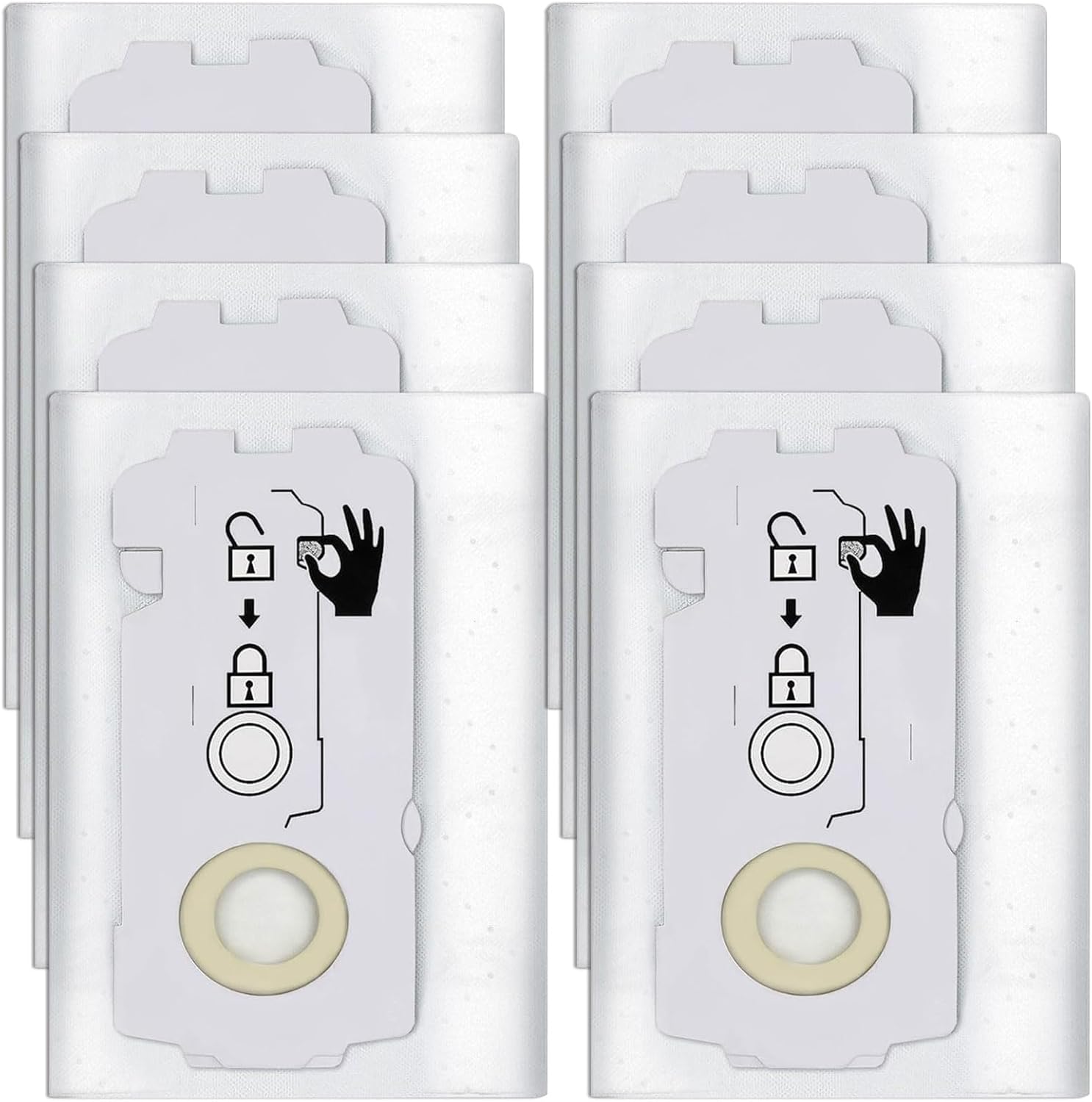 8Pack 204308 CT Mini/Midi -2/5 Filter Bags for Festool CT Series (2019+ Models) - Compatible with CT MINI/MIDI I, CT 15, CTC MINI/MIDI, Self-Sealing Collapsible Design