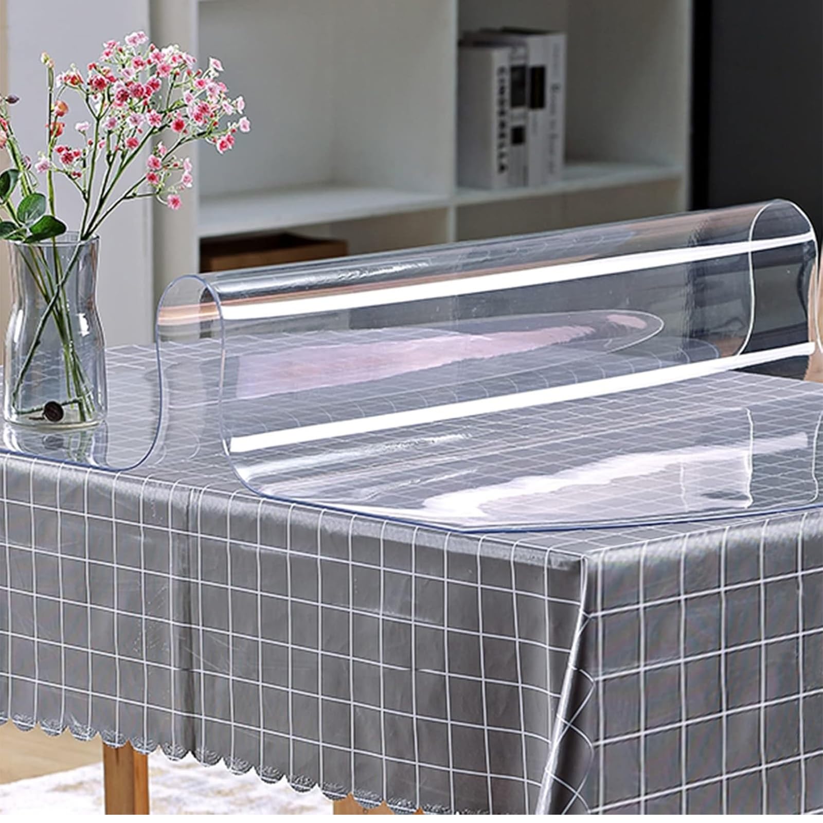 Sottomano da Scrivania Trasparente PVC Impermeabile Antiscivolo | Tappetino da scrivania trasparente con bordi rotondi, facile da pulire per ufficio casa scuola(Frosted-1.5mm,70x90CM)