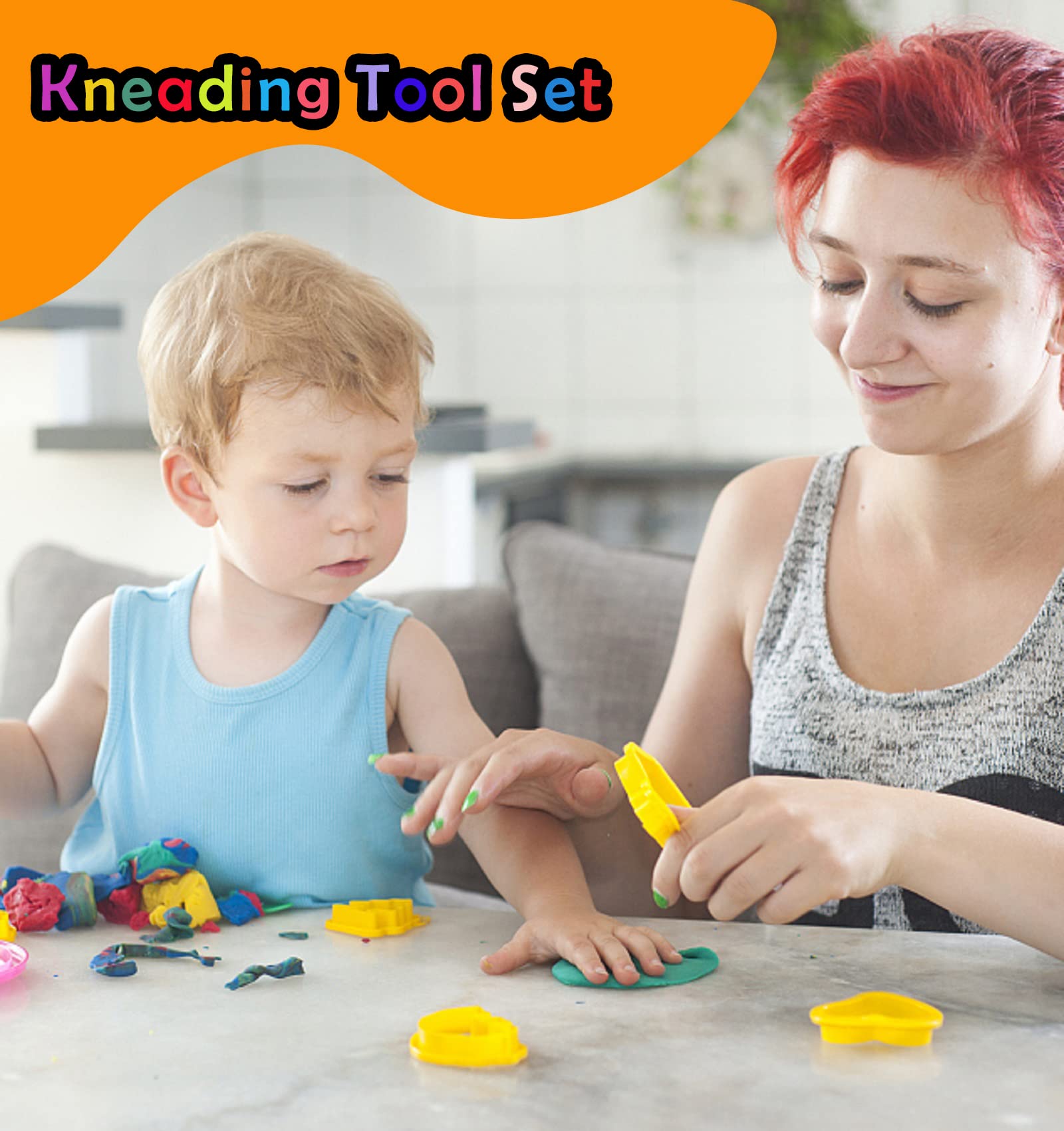 Knete Zubehör Set,29 Stück Teig Plastilin Werkzeugset für Kinder, Einschließen Teig Plastilin Werkzeuge, Formen,Teigrolle, Knetmatte