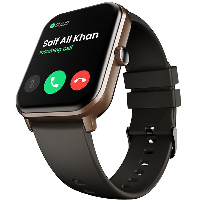 GOBOULT Drift+ Smart Watch 1.85''HD Screen, Bluetooth Calling, IP68, 500 Nits Brightness,150+ Watchfaces, AI Voice Assistant, SpO2 Monitoring, 100+ Sports Smartwatch (Black Coffee)