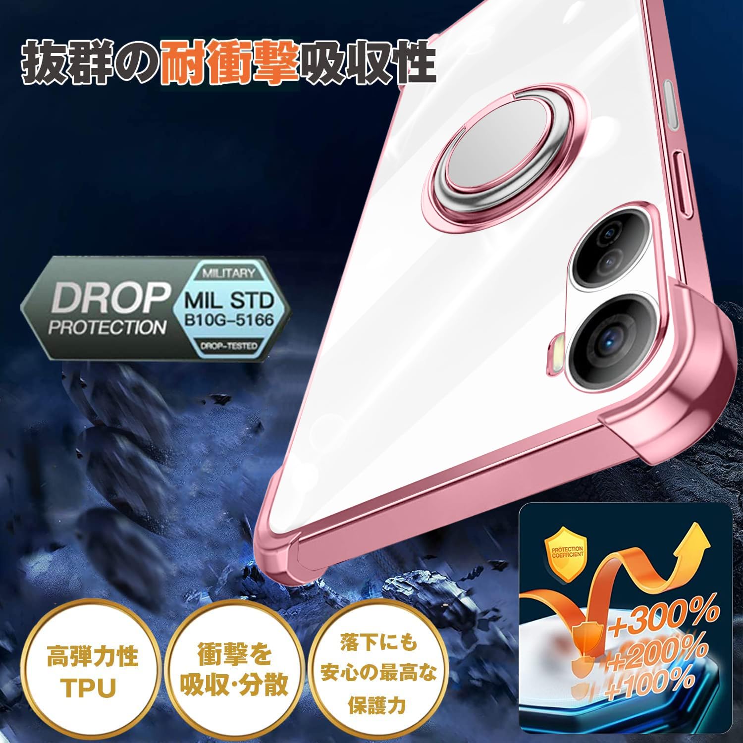 Nahailun ZTE Libero 5G IV / A302ZT Case, Clear with Ring, Zte