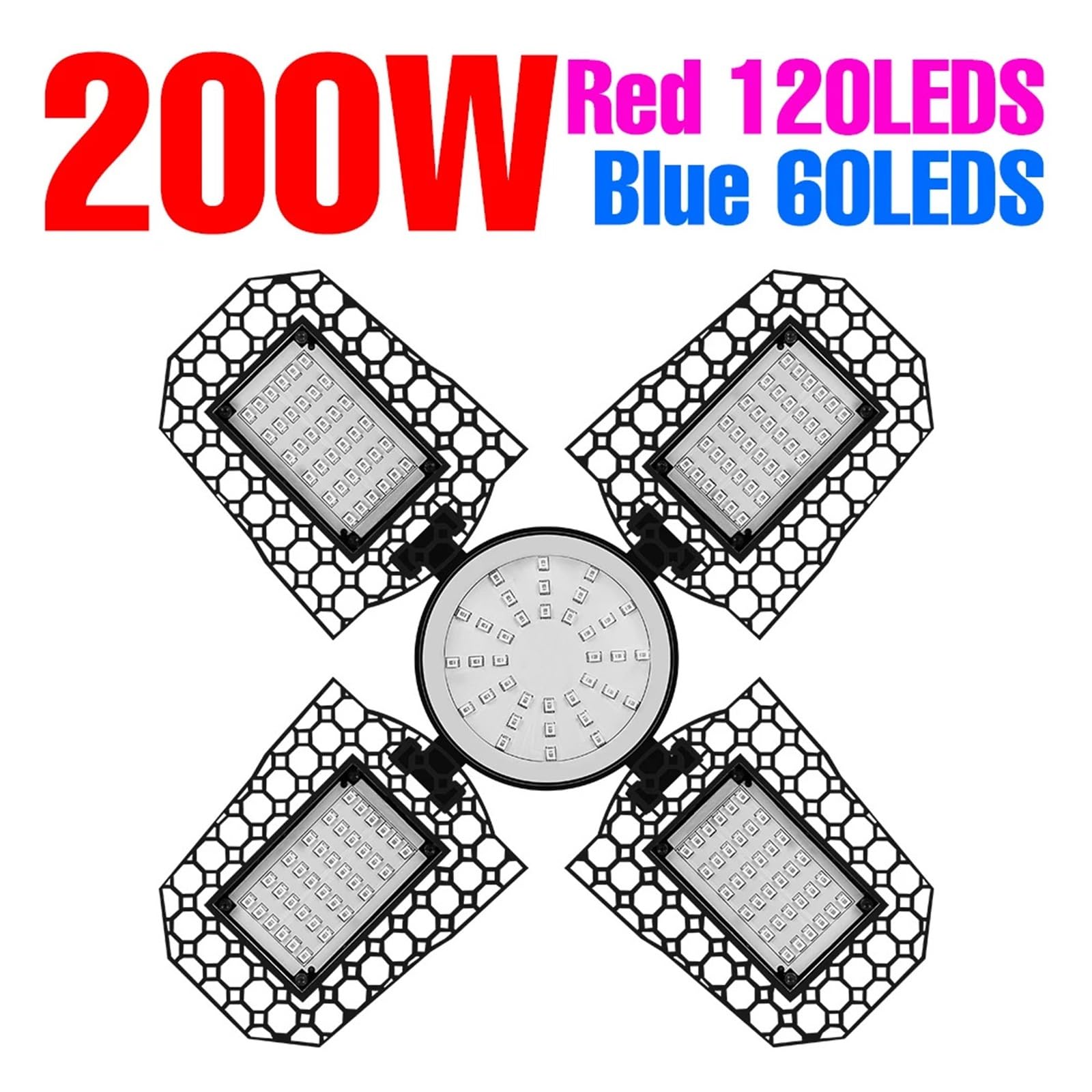 Pflanzenlicht, Pflanzen-LED-Wachstumslicht, Voll-Phytolampe, Indoor-Blumensamen-Hydrokultur-Anbaulampe for wächshaus-müse-Wachstumszelt(200W-180leds)