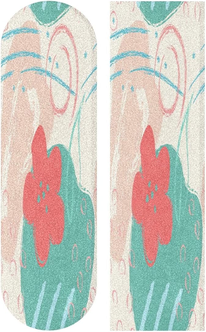 抽象芸術の水彩画スケートボードグリップテープシートロングボード防水グリップテープユースボーイズキッズメンズノーバブルフリーイージーアプライ 感謝価格 1pcs