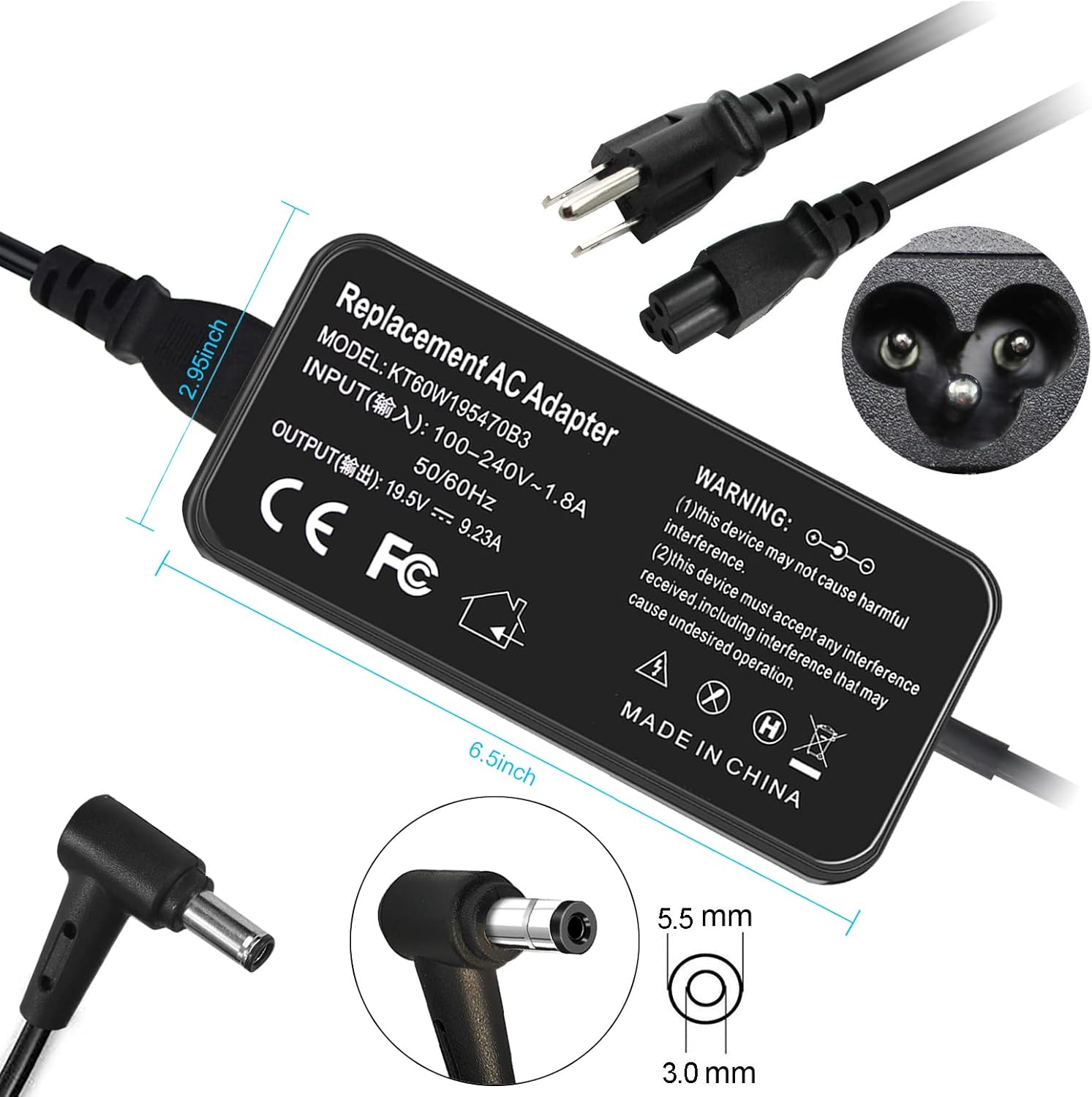 180W AC Adapter Laptop Charger for ASUS Rog Zephyrus G14 G15 Power Supply Cord ADP-180TB H, FX505 GA502 GA503 GA401 FX705 GU501 GX501 W700 W730 GL703VD GL504 GA503QR GA502DU FX705DY GA401IV FX505G