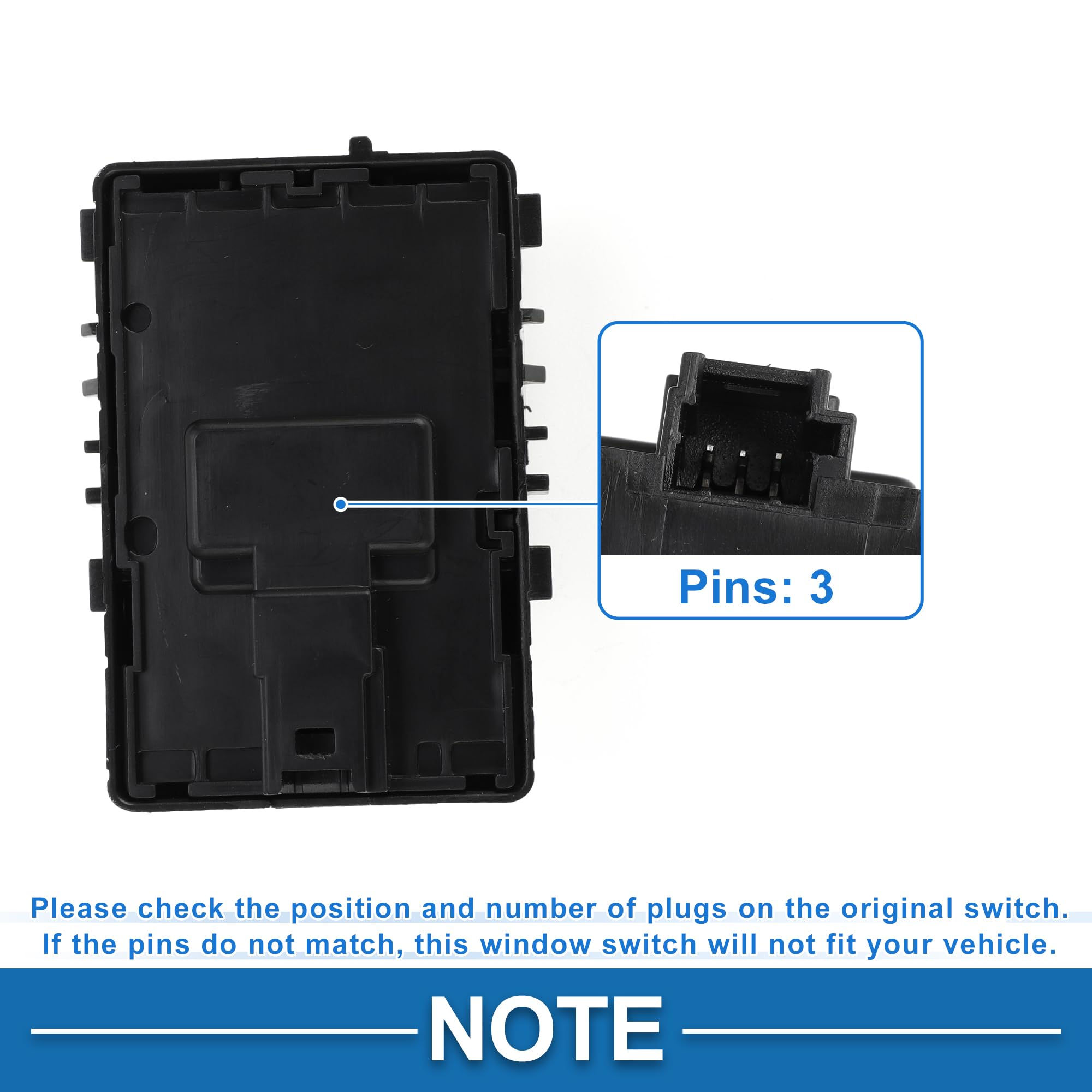 A ABSOPRO Interruttore Finestrino Elettrico Per Mercedes Sprinter 19-21 1pc | OE 9079058902, ABS, Nero, Lato Guidatore Anteriore, Controllo Finestrino, 3 Pin, 1 Pz