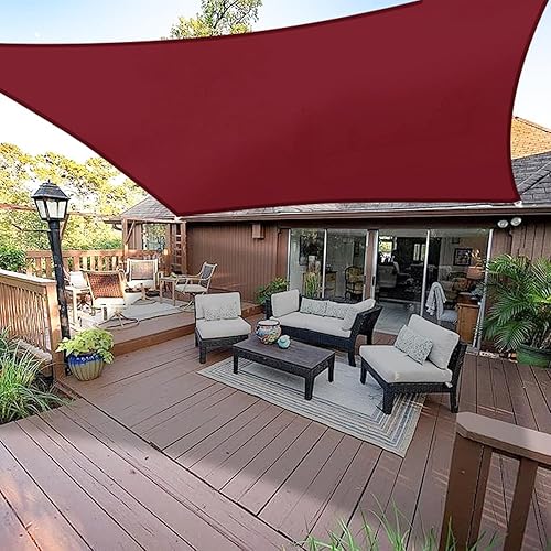 Miniatura 2 de E&K Sunrise - Toldo parasol rectangular impermeable de 6 x 12 pies, para exteriores, bloqueo UV, para pérgola, patio, jardín, terraza (rojo)
