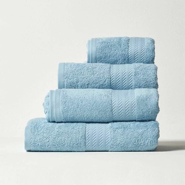 HOMESCAPES Duck Egg Blue Towel Bale 500 GSM Combed 100% Egyptian Cotton Towel Set 2 x Bath Towels & 2 x Hand Towels