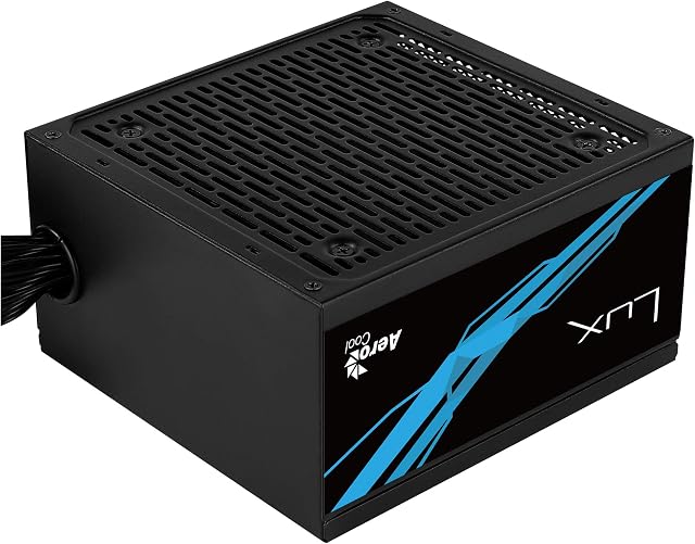 AeroCool LUX550, zasilacz PC (550 W, 12 V, wydajność 88%, brąz 80 Plus), czarny