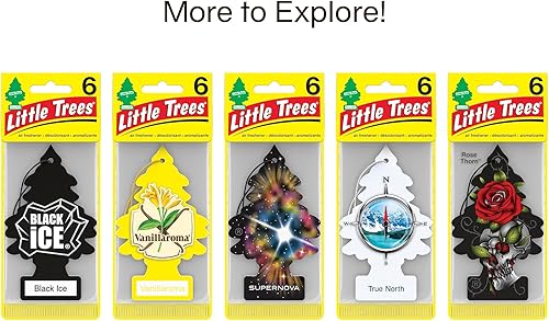 Miniatura 145 de Little Trees - Ambientador de árbol colgante que proporciona un aroma de larga duración para auto u hogar. Aroma Leather, 4 paquetes de 6