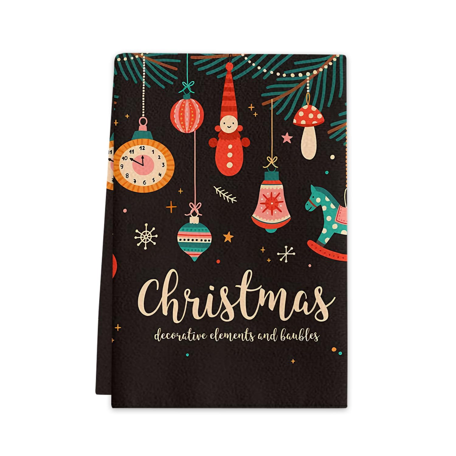 Christmas Towel with Festive Designs Soft Absorbent Quick-Drying Ideal for Bathroom Kitchen