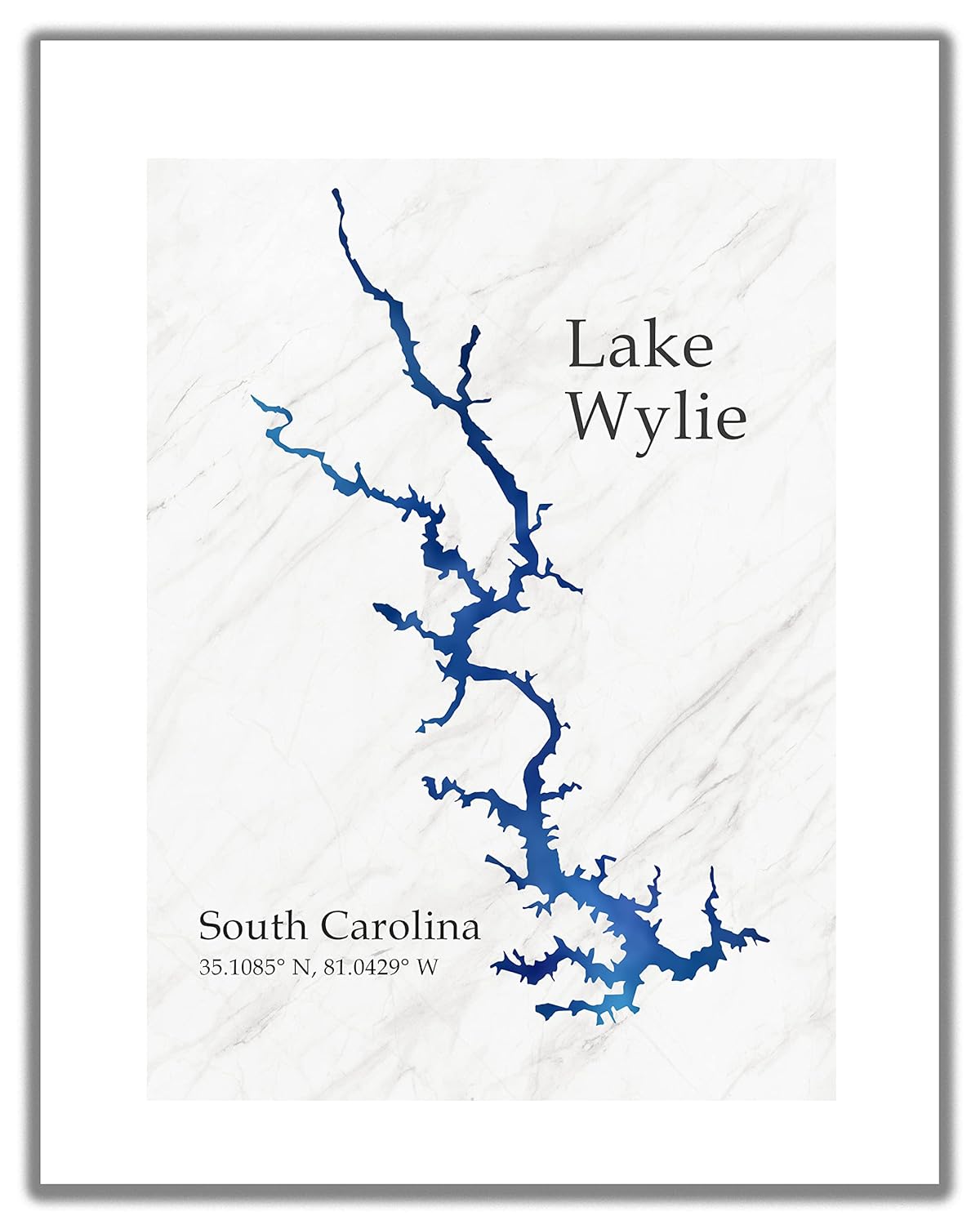 Lake Wylie SC Wall Art Print. 11x14 UNFRAMED Giclee Watercolor Aesthetic Minimalist