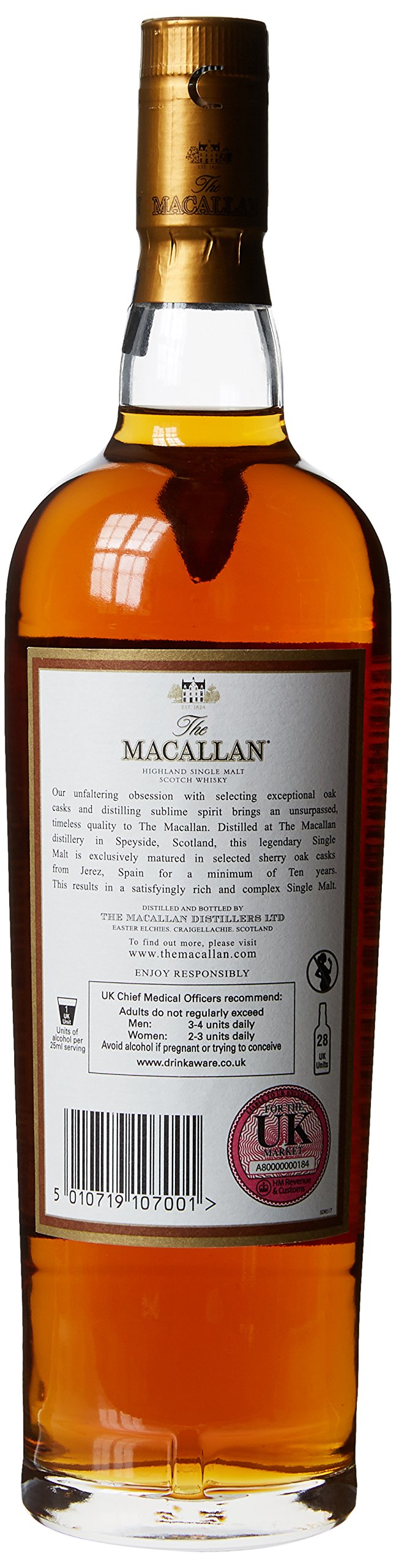 Macallan 10 Year Old Sherry Oak Highland Single Malt Whisky, 70 cl