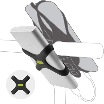 BONE Power Strap, Bicycle Power Bank Mount for Bike Tie Series, Scratch-Free Silicone Strap with Anti-Slip X-Shaped Design, Quick Setup Holder Compatible with Most Portable Chargers