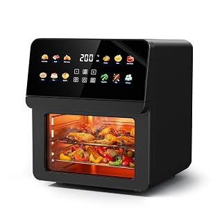 12QT Air Fryer Oven, 8-in-1 Air Fryer Toaster Oven Combo with 8 Presets, Family Size Countertop Oven with 2 Baking Racks & Gloves for Roasting, Baking, and Air Frying, Easy to Clean - Amazon product rated Grade A
