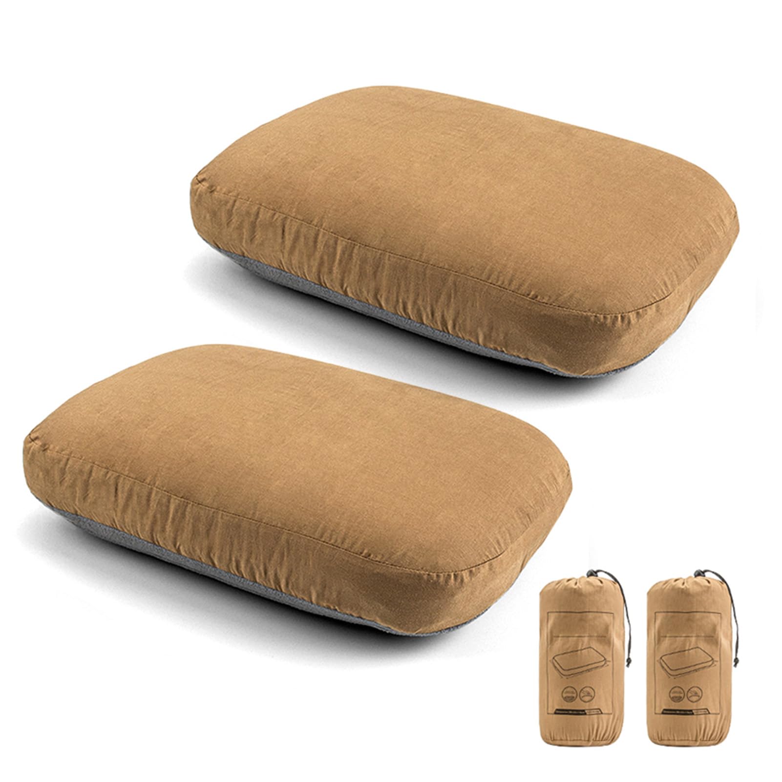 Cryfokt Almohada de Espuma Viscoelástica, Almohada de Viaje para Soporte de Cuello, Soporte Cervical de Rebote Lento, Plegable, Ligera, Transpirable, Reversible con Bolsa de Almacenamiento para (2PCS)