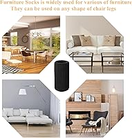 Vista 4 de 16 piezas calcetines para patas de muebles - Protectores de piso de punto elástico de alta elasticidad para patas de silla, juego de fundas gruesas