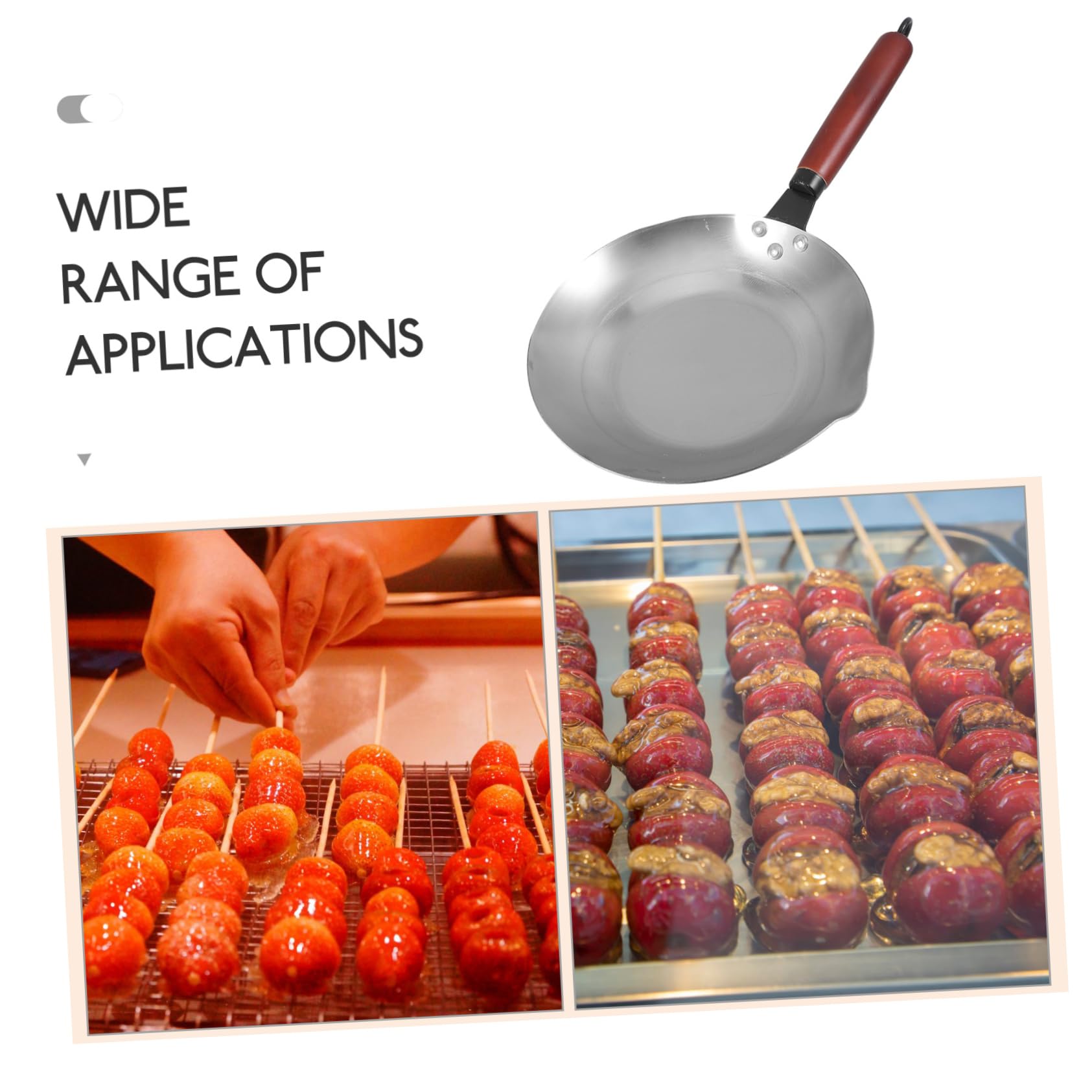 Mikinona Melting Pot for Snack Shop Candy Melting Wok Stove Pan Easy to Clean Safe to Handle