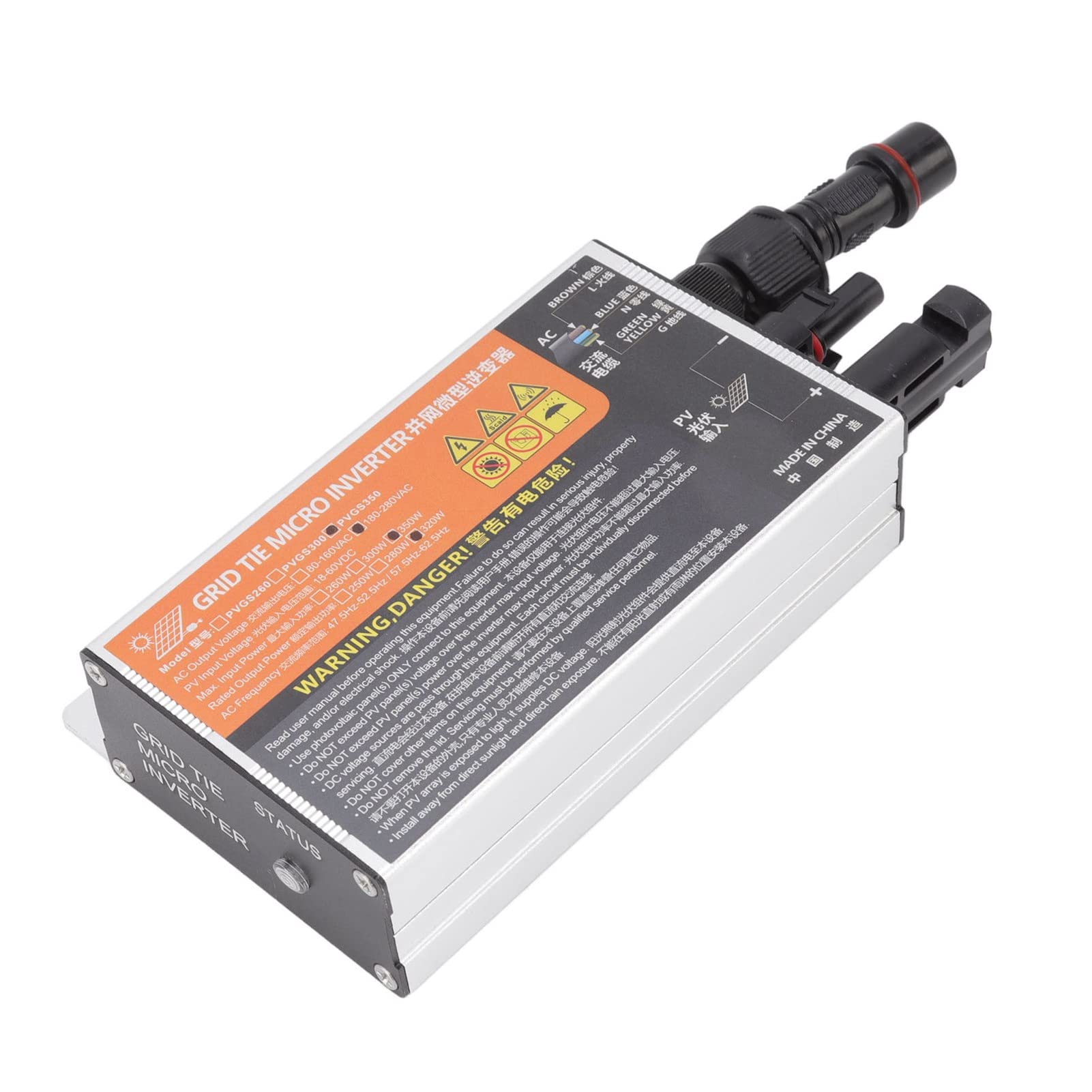 Cocoarm Mikroinwerter Solarny Kratka Sieciowa Mikroinwerter Sieciowy ze Stopu Aluminium 18 V do 60 V Wejście 230 AC Konwersja 92% IP55 dla Systemów Wytwarzania Paneli Słonecznych