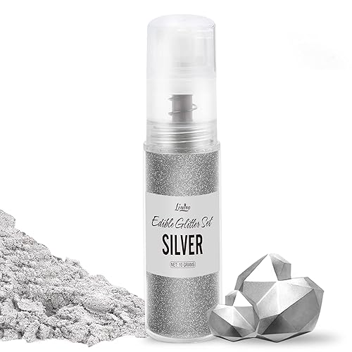 Espray comestible de purpurina  0.35 oz (10 g) de polvo comestible metálico de grado alimenticio para bebidas, decoración de pasteles, hornear,