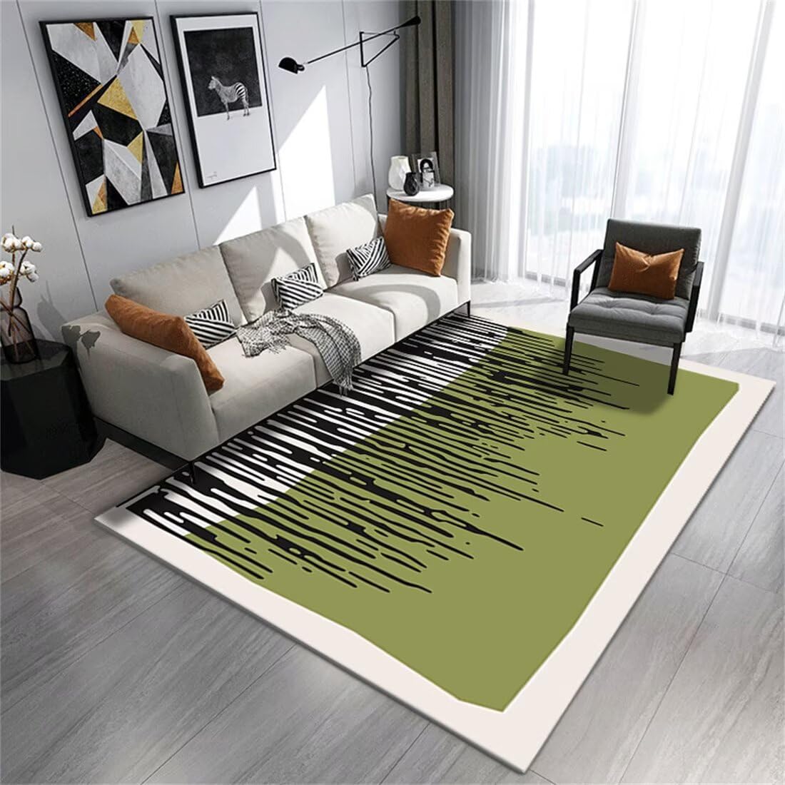 Tapis de sol noir et vert rectangulaire 70x140 cm pour chambre et cuisine