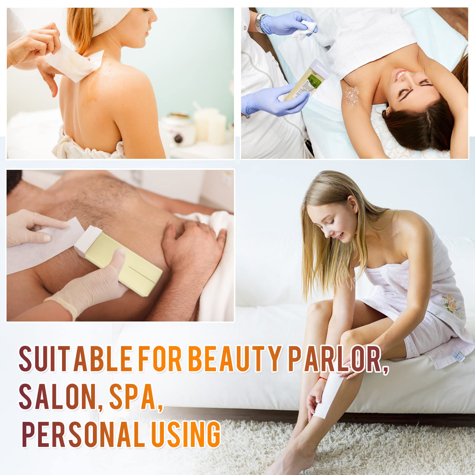 Milk Roll on Wax Wax Refills for Wax Warmer Kit Hair Removal Wax Cartridge at Home Waxing Roller Wax for Women Men Body Hair Removal Wax 4 Pack