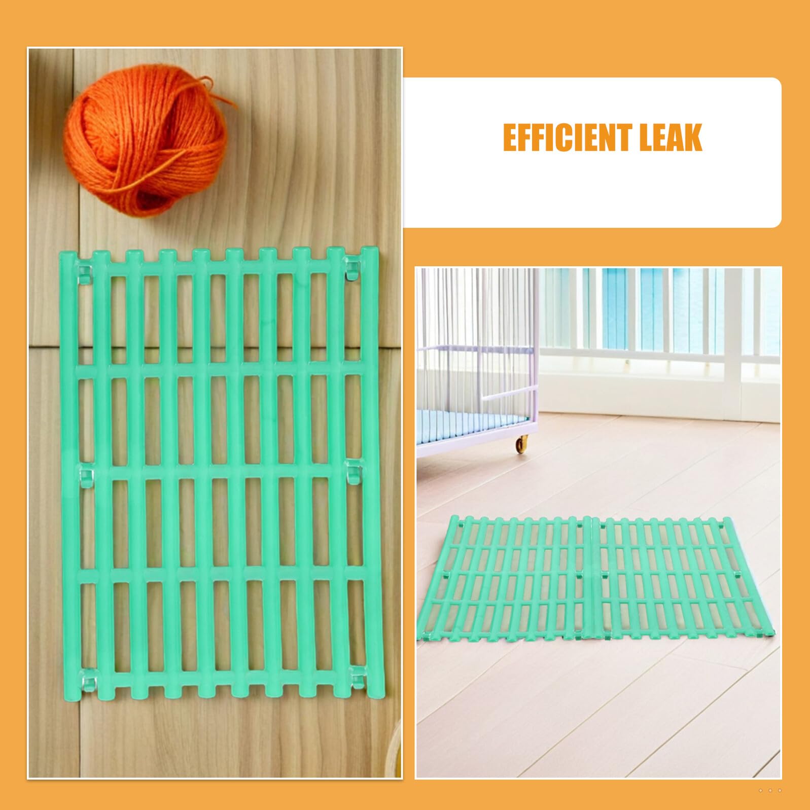 VILLCASE Tappetini Assorbenti per Animali Domestici 4 Unitá in Plastica Verde per Gabbia Coniglio, Resistenti all'Usura e Facili da Pulire, per Cunicoli e Piccoli Animali