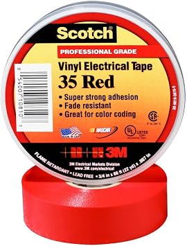 3M Super 35 Red Electrical Tape, 3/4 X 66 1 per Pack