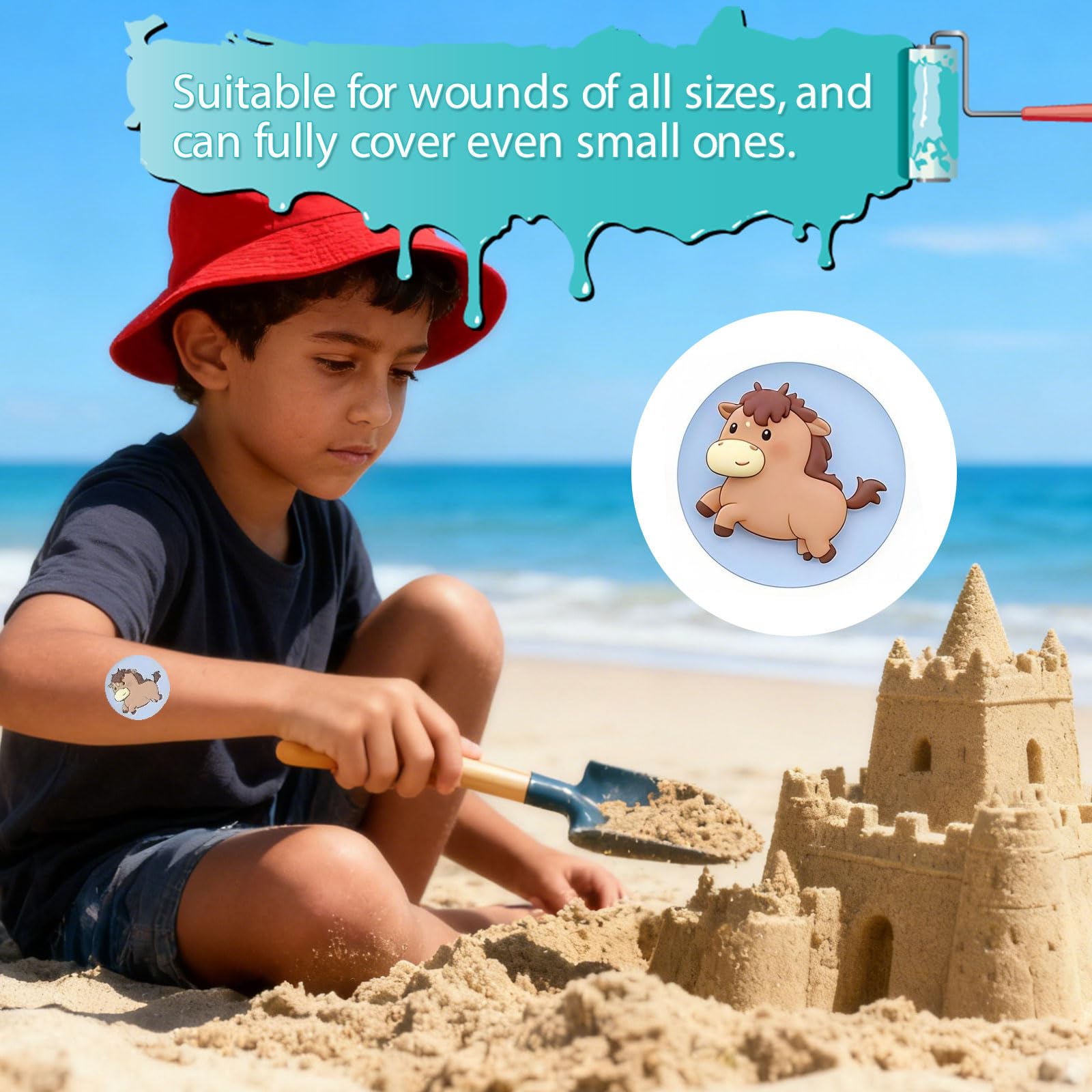Cerotti per Bambini 120 Pezzi, Cerotti Adesivi Rotondi da 2,2 cm con Cartoni Animati, Tessuto Flessibile per Piccole Ferite, Brufoli e Vaccinazioni, Protezione Completa per la Pelle Sensibil