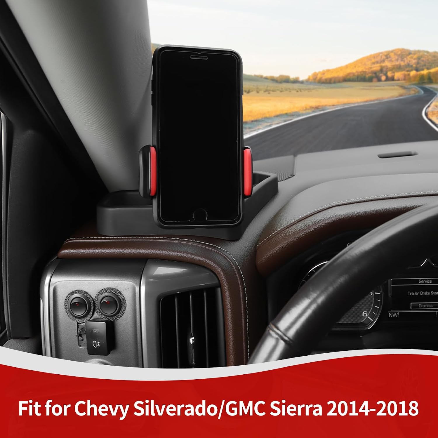 for Silverado Dash Storage Tray Phone Holder Fit for Chevy Silverado/GMC Sierra 2014-2018 Black Interior Accessories 1pc
