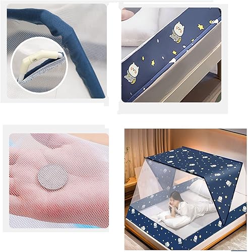 Miniatura 4 de borfieon Mosquitera plegable portátil, para cama al aire libre, toldo de lona, fácil de desmontar, tienda de campaña, litera inferior para