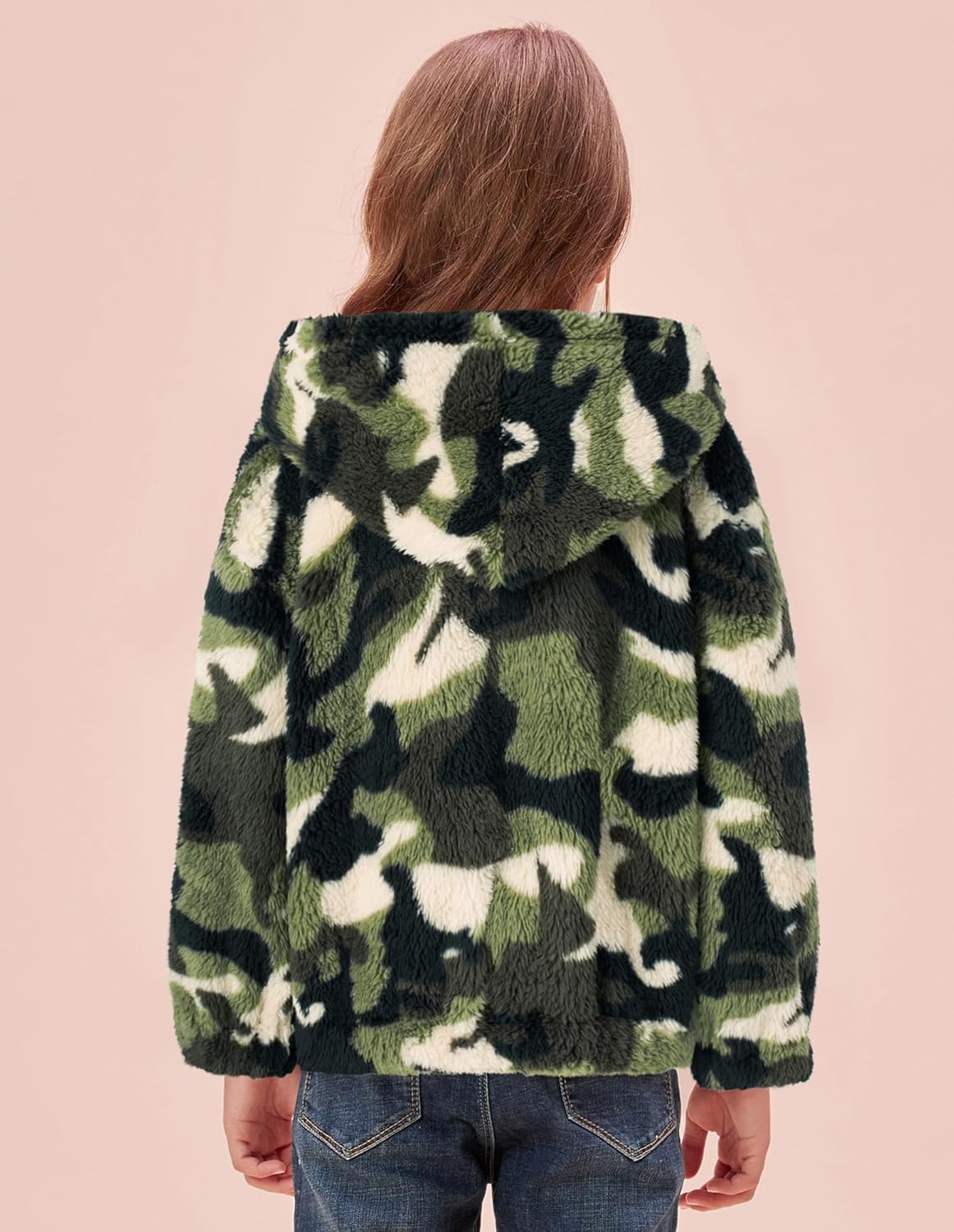 GRACE KARIN Tween Girls' Fleece Jackets & Coats Size 12-14 Fall Winter Outwear Sherpa Coats - Image 4